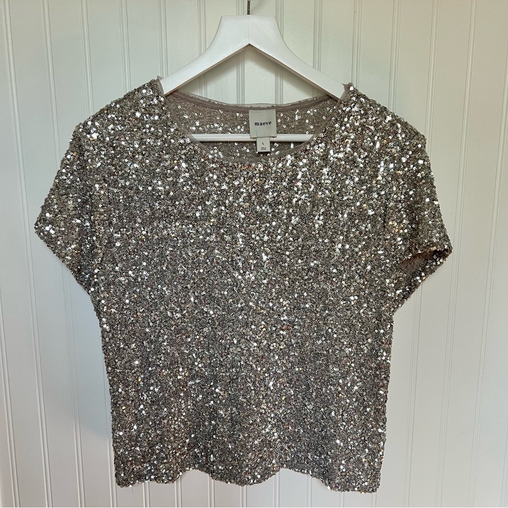 Maeve Sequin Tee from Anthropologie